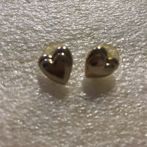 Gold Heart Stud Earrings